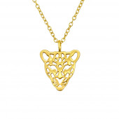Lantisor din argint placat cu aur galben 18K cu pandantiv leopard DiAmanti DIA40414